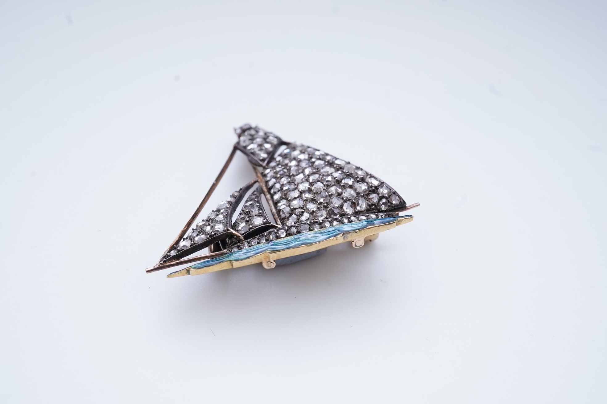 An enamel and diamond novelty brooch, early 20th century
